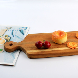 Rectangular Acacia Wood Cutting Board With Handle 42x15x1.8cm <b>For</b> Home Use Fruit Tray - Product Image 1