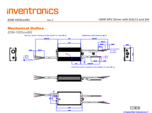 Inventronics ESM-100S105BG 100W 700‑1050mA NFC Programable DALI‑2 D4i Controlador LED de corriente constante IP67 AC90‑305Vac - Product Image 3