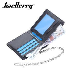 Portefeuille pour homme Baellerry en cuir PU avec chaîne antivol, plusieurs emplacements pour cartes, utilisation quotidienne, couleur café noir - Product Image 2