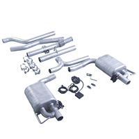 Échappement intermédiaire arrière pour Mercedes CLA200 C117 1.6T 2018, silencieux simple, double valve, sortie quadruple 89 mm, embouts en carbone inclinés, acier inoxydable 304
