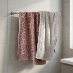 Floral Pattern Cotton Bath <b>Towel</b> <b>Set</b> Soft Absorbent Jacquard Weave Rectangle Home Use Adult Size - Product Image 4