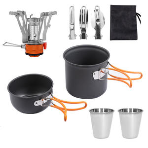 Ensemble de cuisine léger pour l'extérieur, 1-2L, antiadhésif, pliable, portable, pour la randonnée, le pique-nique, la cuisson en camping - Product Image 2