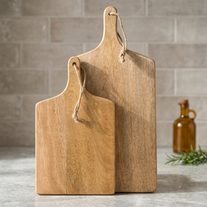 Blocs à découper en bois rectangulaires avec poignée en bois de manguier naturel, pack combiné - Product Image 3