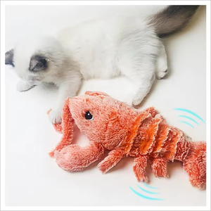 Qbellpet 2024 nuevo juguete de gato de camarón de salto por gravedad sonido de peluche ballena tiburón langosta usted mismo <span class=keywords><strong>HI</strong></span> amuse CAT USB juguete eléctrico para mascotas - Product Image 3