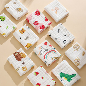 Asciugamani per Neonati all'Ingrosso, Panni in Puro Cotone a 6 Strati, Motivi Cartoon, Classe A, Morbidi e Assorbenti - Product Image 2