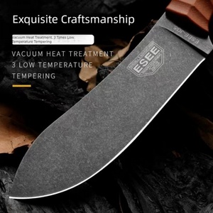 Couteau de jardin multifonctionnel ESEE-JG5 en acier inoxydable, finition délavée, personnalisable OEM, manche en bois, épaisseur 2,5 mm, garantie 1 an - Product Image 4