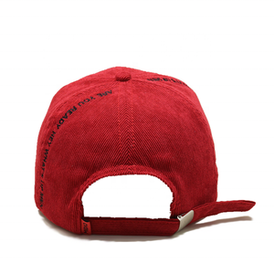 Mũ Thể Thao Màu Đỏ Năm Mới Mũ Bóng Chày Tùy Chỉnh Khuyến Mại 6 Tấm Vải Nhung Kẻ Trống Nhập Khẩu - Product Image 3