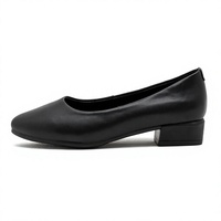 Chaussures de travail d'été pour femmes, escarpins noirs en cuir véritable, semelle souple, chaussures de bureau professionnelles pour hôtesses de l'air, design bas.