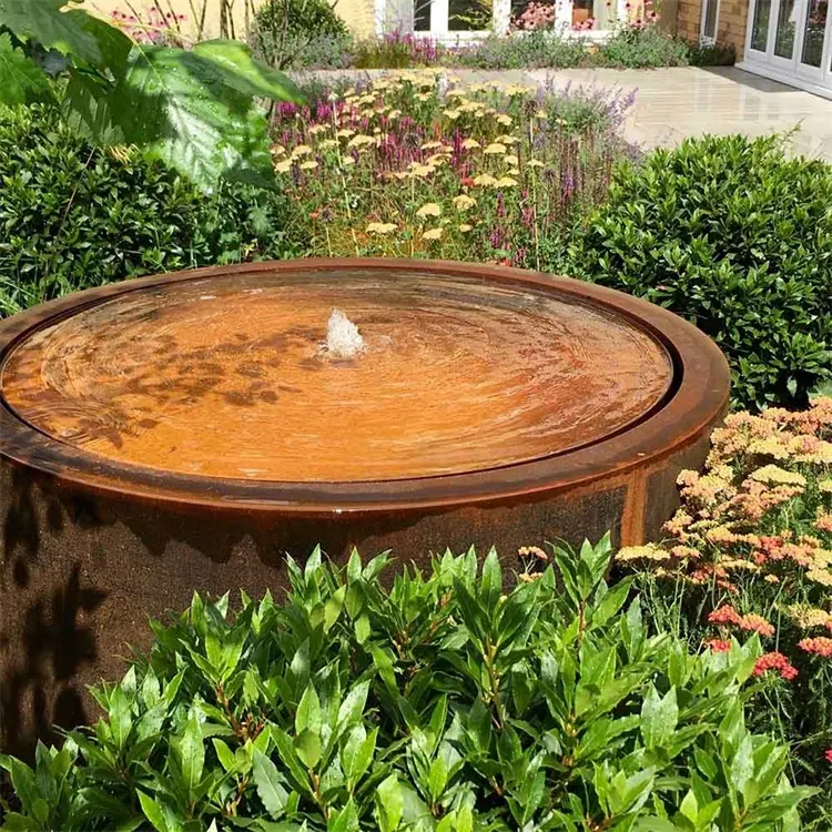 Cascadas de acero y fuente de agua para jardín, adorno de jardín al aire libre, fuente de agua grande divertida, fuente de caída de agua interior