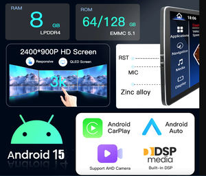 Layar Multimedia Mobil Android 15 Snapdragon Wireless CarPlay 12,8 inci untuk BMW Seri 5 E60 E61 E62 E63 Radio CCC CIC GPS 4G Wifi - Product Image 4