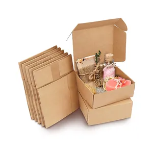 Cajas de regalo de alta calidad Cajas de papel Kraft Cubo de artesanía Cajas para cupcakes Pastel barato Galleta dulce Fácil de montar para recuerdo de fiesta