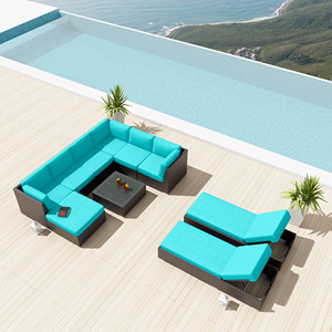 ชุดเฟอร์นิเจอร์สวนหวายแบบโมดูลาร์ 9 ที่นั่ง สำหรับพักผ่อนกลางแจ้ง - Product Image 3