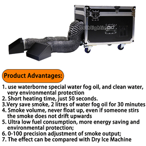 Macchina del fumo 3000W bassa che giace nebbia macchina acqua Base doppia uscita terra per la fase di festa di nozze danza sulle nuvole effetti - Product Image 5