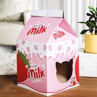 Carton OEM en forme de boîte de lait fraise pour animaux de compagnie, en carton ondulé, ensemble de conception d'emballage personnalisé, pack de vente en gros