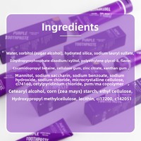 Crème dentaire chimique violette, blanchiment des dents, saveur menthe, élimine la mauvaise haleine, usage domestique, taille standard pour adultes, fabriqué en Chine