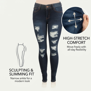 Stock di abbigliamento in eccesso: <span class=keywords><strong>Jeans</strong></span> skinny in denim di cotone casual da donna, con etichette di marca, a basso prezzo, lotto di surplus - Product Image 1