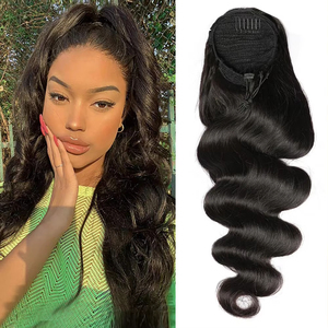 Afro Kinky <strong>Curly</strong> <strong>Hair</strong> Ponytail Extensions Clip in Drawstring Ponytail Human <strong>Hair</strong> Extensions Kinky <strong>Curly</strong> <strong>Hair</strong> <strong>Pieces</strong> - Product Image 5