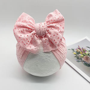 <span class=keywords><strong>Turban</strong></span> en <span class=keywords><strong>maille</strong></span> pour bébé, coiffe avec nœuds décoiffés, respirant, doux, pour enfant, fille et garçon, nouveauté été - Product Image 1