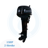 Motor Tempel Bensin Calon Gloria 15 HP 2 Tak, Starter Manual/Listrik untuk Kapal