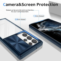 Étui de protection pour téléphone portable en TPU souple transparent et PC rigide avec protection coulissante de l'objectif de l'appareil photo pour Samsung Galaxy S23 S24 S25 S26 Ultra