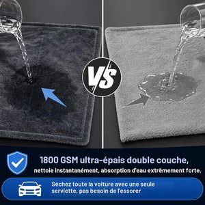 Serviette de séchage pour voiture en microfibre VANTUR Y-261026-22 1400gsm 50x80cm, grande boucle torsadée, super absorbante, tissu personnalisé - Product Image 2