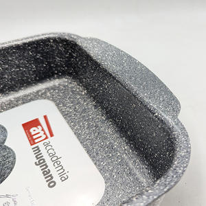 Teglia in Alluminio Forgiato con Rivestimento in Pietra Minerale e Fondo in Acciaio Inox CM.30x25x6.5h per Piatti da Forno - Product Image 3