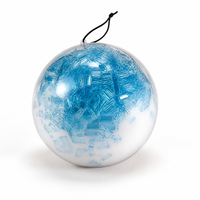 Balle anti-stress sensorielle transparente en gel souple, effet marbre flottant bleu glacé, pour la relaxation et les voyages