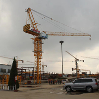 Grue à tour de construction à flèche oscillante 10T avec boîte de vitesses, moteur, cadre d'ancrage, panneau de commande, levier de commande, télécommande interne HS5020D