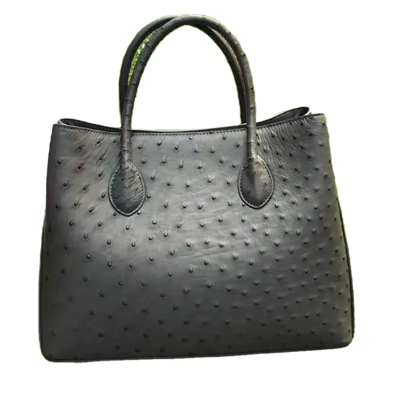 Sac à main de créateur Sac en cuir d'autruche Nouveauté d'usine Vente en gros de luxe en cuir véritable personnalisé Motif d'autruche à la mode CAP1062