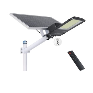 All in One Solar LED Street Light with <b>PIR</b> <b>Sensor</b> 400W 500W Dusk to Dawn IP67 Waterproof Remote for <b>Outdoor</b> Area Lighting - Product Image 1