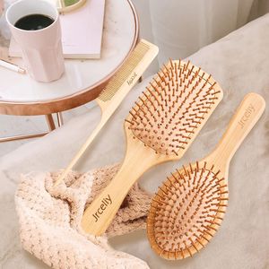 Peignes en bois de bambou naturel, <span class=keywords><strong>brosse</strong></span> démêlante à palette pour <span class=keywords><strong>cheveux</strong></span> lisses épais et secs - Product Image 5