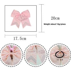 Barrette à cheveux pour enfants avec long ruban orné de strass faits à la main, style européen et américain, différentes couleurs - Product Image 3