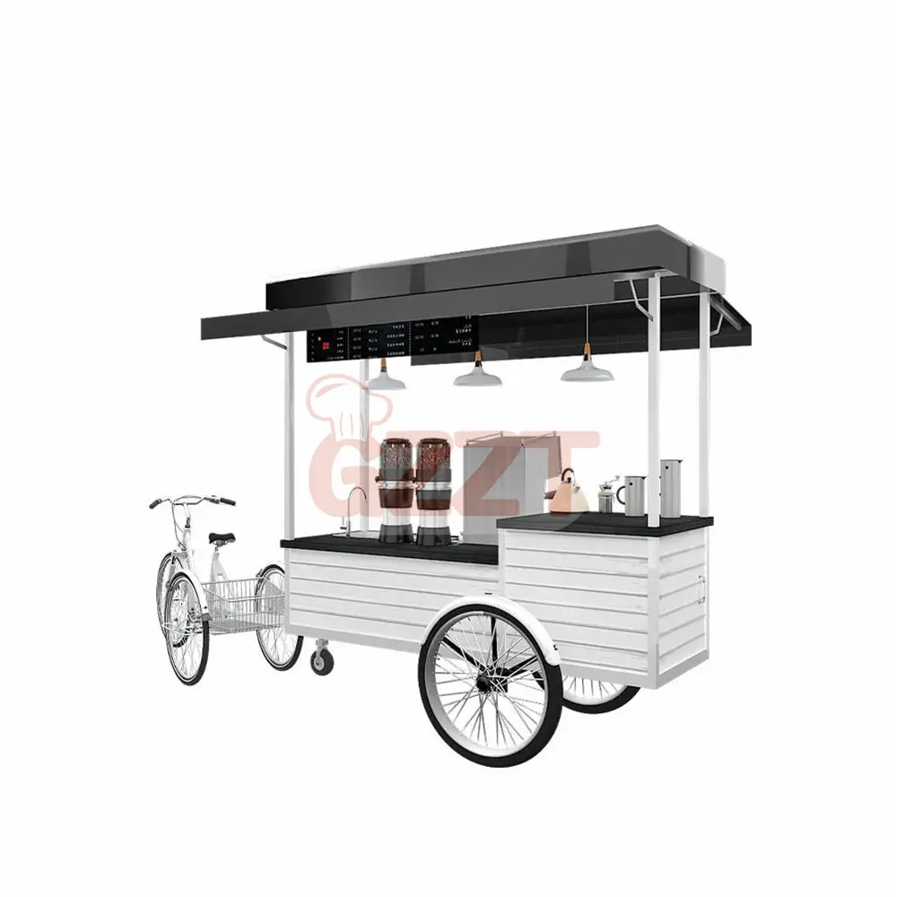 판매를 위한 현대 커피 자전거 주문을 받아서 만들어진 이동할 수 있는 판매 손수레 커피 자전거 식사 세발자전거