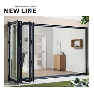 Hiện Đại Bi-Gấp Bên Ngoài Cửa Dòng Mới Hợp Kim Nhôm Ban Công Phân Vùng Đôi Kính Thép Không Thấm Nước Bifold Có Thể Gập Lại - Product Image 3