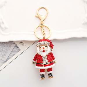 Custom Cartoon Christmas <b>Santa</b> Compass Keychain Zinc Alloy Holiday Keyring Durable Metal for Car Bag Phone Accessories - Product Image 4