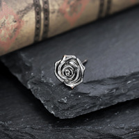Anting-anting Stud Bunga Mawar-Ornamen Telinga Logam Trendi untuk Pria Wanita Gaya Eropa Amerika Ramah Lingkungan Mode Retro
