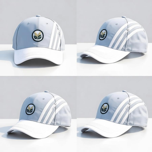 Gorra de 5 Paneles con Cierre a Presión, Impermeable, de Secado Rápido, con Orificios Cortados con Láser, Parche de Goma de PVC, Gorras de Golf Personalizadas para Correr - Product Image 4