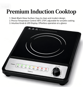 Table de cuisson à <span class=keywords><strong>induction</strong></span> 1400W avec commande par bouton, indicateur de température LED et verrouillage enfant, plaque vitrocéramique 250mm pour la cuisson quotidienne à domicile - Product Image 3