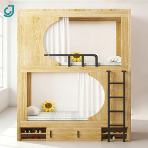 Lit superposé moderne en acier Jingchen pour adultes, appartement étudiant, loft métallique avec armoire - Product Image 4