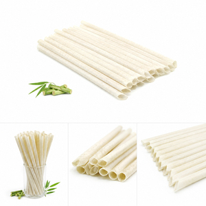 Compostable Bamboo Fiber Straight <b>Straws</b> Plant-Based Biodegradable Disposable <b>Drinking</b> Bamboo <b>Straw</b> <b>for</b> Hot & Cold Beverages - Product Image 1