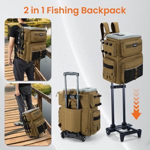 66l Rollende Tacklebox Met Koeler Grote Visserijtas Met Wielen Zoutwaterbestendige Rugzak - Product Image 5