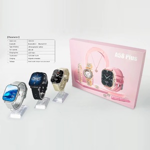Conjunto de Relojes A58 <span class=keywords><strong>Plus</strong></span> para Pareja Reloj Inteligente para Hombre y Reloj de Cuarzo de Moda con Diamantes para Mujer Collar Anillo y Pendientes TODO en UNO - Product Image 4