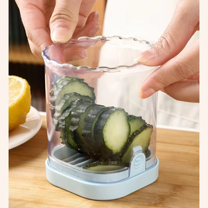 Fruit Slicer Cup Stainless Steel Strawberry Slicer with <b>Push</b> Plate Quickly Making Fruit Vegetable Salad for Kitchen - Product Image 5