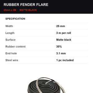 Pelindung Lumpur Roda Karet Universal 25mm, Fender Flare Lebar, Ekstensi Fender, Cocok untuk SUV dan Truk 4x4 Off Road - Product Image 2