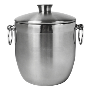 Stocked Sturdy Silver Brushed Finish Custom Logo Stainless Steel <b>Ice</b> Bucket Customized Double Wall <b>Ice</b> Bucket with Strainer - Product Image 6