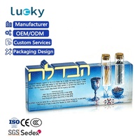 Sculpture de Havdalah de luxe en acrylique OEM/ODM, support rituel Judaica avec lettres hébraïques dorées peintes