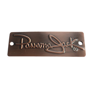 Plaque d'étiquette en métal avec logo Plaque d'étiquettes de meubles en métal doré personnalisé Étiquette en métal avec logo de couture avec trous - Product Image 5