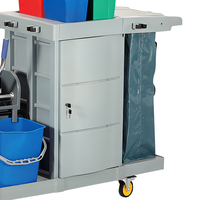Chariot de nettoyage pliable en plastique à 4 roues, capacité de 400 lb, semi-fermé, pour le service de ménage, chariot de nettoyage