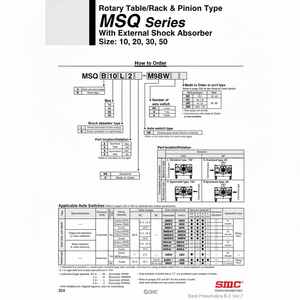 Table rotative pneumatique SMC modèle MSQB10L2 pièces à commande pneumatique - Product Image 1