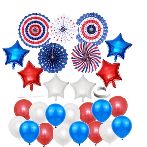 Abanicos de Papel Rojo, Azul y Blanco, Decoraciones Patrióticas para Fiestas, Estilo Bandera de EE. UU., Globos para Celebración de <span class=keywords><strong>Carnaval</strong></span>, Día de la Independencia - Product Image 2